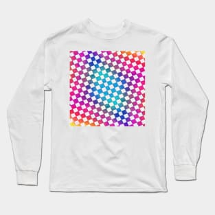 Cool colourful check pattern with pink blue and re Long Sleeve T-Shirt